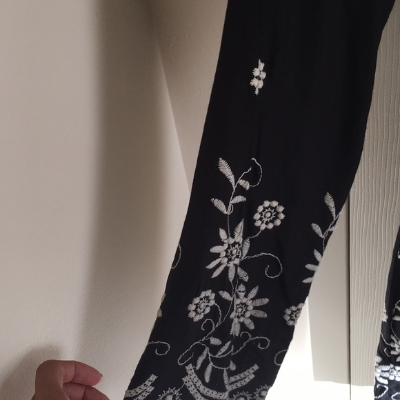 White & Black Embroidered Mini Dress - Picture 4 of 6